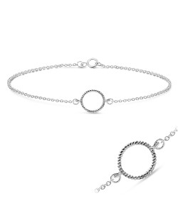 Twisted Circle Silver Anklet ANK-212n